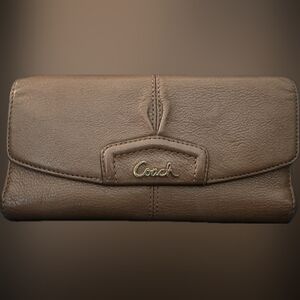 COACH Leather Wallet, Light Brown/Camel